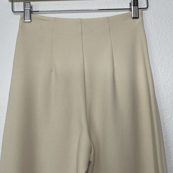 ABERCROMBIE & FITCH Trouser Pants 00 Short Wide Leg Ivory High Waist Menswear - Picture 12 of 14